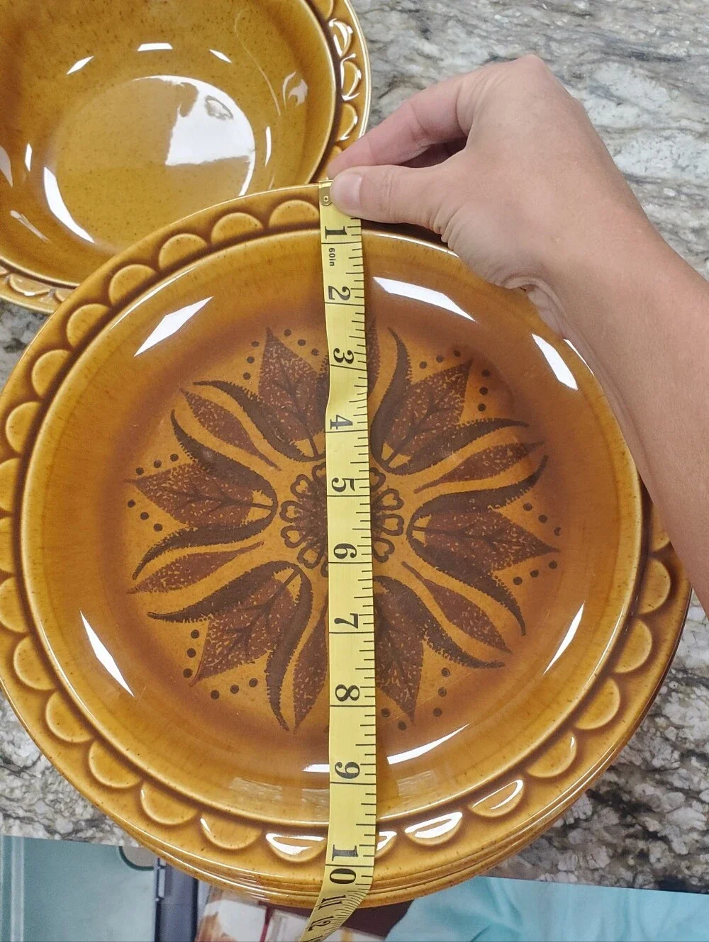 Homer Laughlin Golden Harvest Stoneware Dinner Plates, Set Of 5
